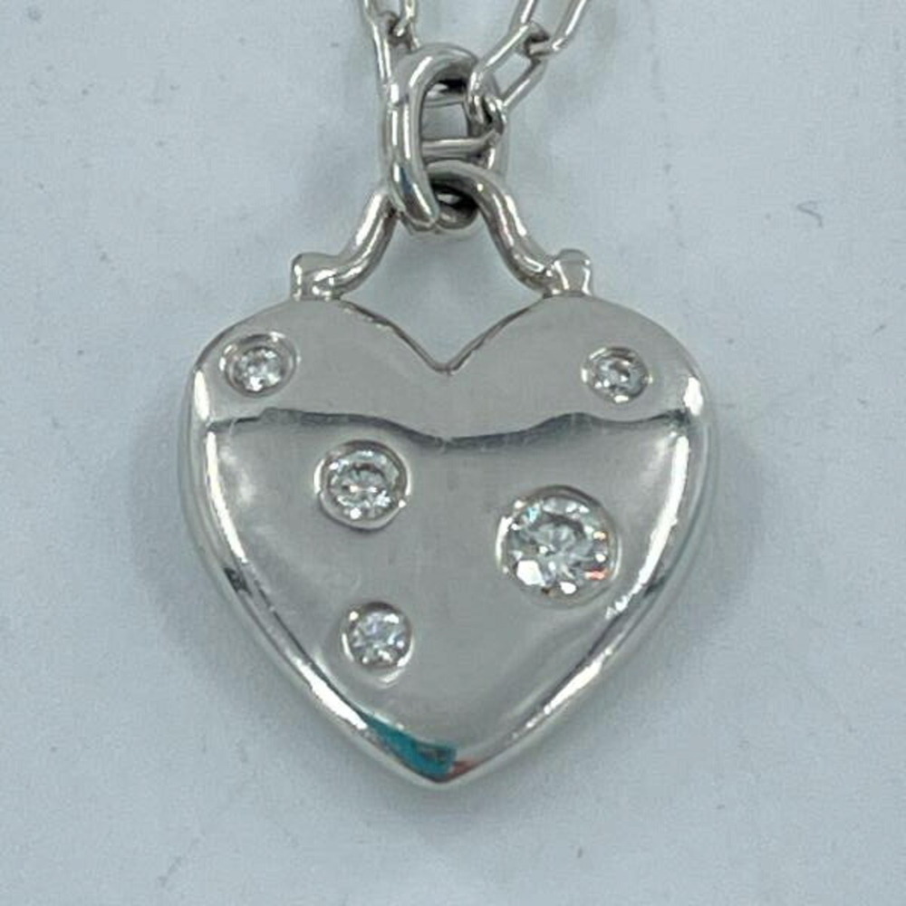 Tiffany & Co. Dots Heart Necklace 750 18K White Gold